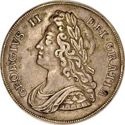 UK 1/2 Crown George II Roses in angles large letters 1741 KM# 574.3 GEORGIVS∙II∙ DEI∙GRATIA∙ coin obverse UK 1/2 Crown George II Roses in angles large letters 1741 KM# 574.3 GEORGIVS∙II∙ DEI∙GRATIA∙ coin obverse