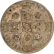 UK 1/2 Crown George II Roses in angles large letters 1741 KM# 574.3 ∙M∙B∙F∙ET H∙REX∙F∙D∙B ET∙L∙D∙S∙R∙I A∙T∙ET∙E ∙*YEAR*∙ coin reverse UK 1/2 Crown George II Roses in angles large letters 1741 KM# 574.3 ∙M∙B∙F∙ET H∙REX∙F∙D∙B ET∙L∙D∙S∙R∙I A∙T∙ET∙E ∙*YEAR*∙ coin reverse