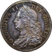 UK 1/2 Crown George II without emblems between shields 1746 Proof KM# 584.2 GEORGIVS ∙ II ∙ - DEI ∙ GRATIA ∙ coin obverse UK 1/2 Crown George II without emblems between shields 1746 Proof KM# 584.2 GEORGIVS ∙ II ∙ - DEI ∙ GRATIA ∙ coin obverse