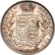 UK 1/2 Crown Victoria 1849 Large date KM# 740 BRITANNIARUM REGINA FID: DEF: coin reverse UK 1/2 Crown Victoria 1849 Large date KM# 740 BRITANNIARUM REGINA FID: DEF: coin reverse