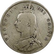 UK 1/2 Crown Victoria 1888 KM# 764 VICTORIA DEI GRATIA coin obverse UK 1/2 Crown Victoria 1888 KM# 764 VICTORIA DEI GRATIA coin obverse