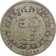 UK 1/2 Crown Victoria 1888 KM# 764 BRITANNIARUM REGINA FID: DEF: coin reverse UK 1/2 Crown Victoria 1888 KM# 764 BRITANNIARUM REGINA FID: DEF: coin reverse