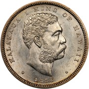 USA 1/2 D Hawaii Kalakaua (Hapalua) 1883 KM# 6 KALAKAUA I KING OF HAWAII coin obverse USA 1/2 D Hawaii Kalakaua (Hapalua) 1883 KM# 6 KALAKAUA I KING OF HAWAII coin obverse