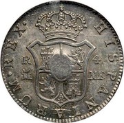 UK 1/2 Dollar George III 1772-1788 (1797) CM Date: ND(1797) KM# 622.1 HISPANIARUM∙REX∙ R M 4 MF. coin reverse