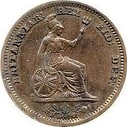 UK 1/2 Farthing George IV 1828 KM# 704.1 BRITANNIAR: REX FID: DEI: coin reverse UK 1/2 Farthing George IV 1828 KM# 704.1 BRITANNIAR: REX FID: DEI: coin reverse