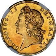 UK 1/2 Guinea (George II E.I.C. below head) KM# 565.2 GEORGIVS∙II∙ DEI∙GRATIA∙ coin obverse UK 1/2 Guinea (George II E.I.C. below head) KM# 565.2 GEORGIVS∙II∙ DEI∙GRATIA∙ coin obverse