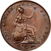 UK 1/2 Penny Victoria 1838 KM# 726 BRITANNIAR: REG: FID: DEF: coin reverse UK 1/2 Penny Victoria 1838 KM# 726 BRITANNIAR: REG: FID: DEF: coin reverse