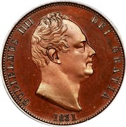 UK 1/2 Penny William IV 1831 KM# 706 GULIELMUS IIII DEI GRATIA coin obverse UK 1/2 Penny William IV 1831 KM# 706 GULIELMUS IIII DEI GRATIA coin obverse