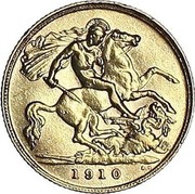 UK 1/2 Sovereign Edward VII 1910 KM# 804 1910 B.P. coin reverse UK 1/2 Sovereign Edward VII 1910 KM# 804 1910 B.P. coin reverse