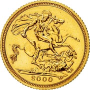 UK 1/2 Sovereign Elizabeth II 2000 KM# 1001 2001 BP coin reverse UK 1/2 Sovereign Elizabeth II 2000 KM# 1001 2001 BP coin reverse