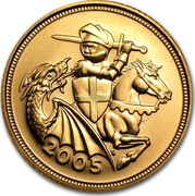 UK 1/2 Sovereign Elizabeth II 2005 Proof KM# 1064 2005 coin reverse UK 1/2 Sovereign Elizabeth II 2005 Proof KM# 1064 2005 coin reverse
