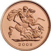 UK 1/2 Sovereign Elizabeth II (4th portrait) 2009 KM# 1001.1 2011 B.P. coin reverse UK 1/2 Sovereign Elizabeth II (4th portrait) 2009 KM# 1001.1 2011 B.P. coin reverse