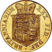 UK 1/2 Sovereign George III 1817 KM# 673 BRITANNIARUM REX FID: DEF: coin reverse UK 1/2 Sovereign George III 1817 KM# 673 BRITANNIARUM REX FID: DEF: coin reverse