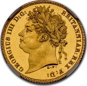 UK 1/2 Sovereign George IV 1821 Proof KM# 681 GEORGIUS IIII D:G: BRITANNIAR: REX F:D: B.P. coin obverse UK 1/2 Sovereign George IV 1821 Proof KM# 681 GEORGIUS IIII D:G: BRITANNIAR: REX F:D: B.P. coin obverse