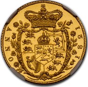 UK 1/2 Sovereign George IV 1821 Proof KM# 681 ANNO 1821 coin reverse UK 1/2 Sovereign George IV 1821 Proof KM# 681 ANNO 1821 coin reverse