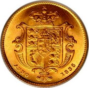 UK 1/2 Sovereign William IIII 1835 KM# 722 ANNO YEAR coin reverse