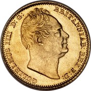 UK 1/2 Sovereign William IV 1834 KM# 720 GULIELMUS IIII D:G: BRITANNIAR: REX F:D: coin obverse UK 1/2 Sovereign William IV 1834 KM# 720 GULIELMUS IIII D:G: BRITANNIAR: REX F:D: coin obverse