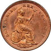 UK 1/3 Farthing George IV 1827 KM# 703 BRITANNIAR: REX FID: DEF coin reverse UK 1/3 Farthing George IV 1827 KM# 703 BRITANNIAR: REX FID: DEF coin reverse
