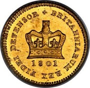 UK 1/3 Guinea George III 1801 KM# 648 BRITANNIARUM REX FIDEI DEFENSOR coin reverse UK 1/3 Guinea George III 1801 KM# 648 BRITANNIARUM REX FIDEI DEFENSOR coin reverse