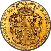 UK 1/4 Guinea George III 1762 KM# 592 M∙B∙F∙ET∙H∙REX∙F∙D∙ET∙L∙D∙S∙R∙I∙A∙T∙ET∙E∙*YEAR*∙ coin reverse UK 1/4 Guinea George III 1762 KM# 592 M∙B∙F∙ET∙H∙REX∙F∙D∙ET∙L∙D∙S∙R∙I∙A∙T∙ET∙E∙*YEAR*∙ coin reverse