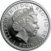 UK 1 Pound (Britannia) KM# 1081 ELIZABETH'II'D'G REG'FID'DEF '1'POUND' IRB coin obverse UK 1 Pound (Britannia) KM# 1081 ELIZABETH'II'D'G REG'FID'DEF '1'POUND' IRB coin obverse