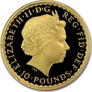UK 10 Pounds Britannia 2012 KM# 1008 ELIZABETH'II'D'G REG'FID'DEF '10'POUNDS' IRB coin obverse UK 10 Pounds Britannia 2012 KM# 1008 ELIZABETH'II'D'G REG'FID'DEF '10'POUNDS' IRB coin obverse