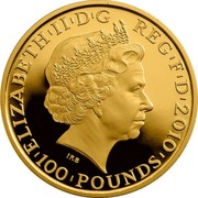 UK 100 Pounds London 2012, Neptune 2010 British Royal Mint Proof KM# 1162 ELIZABETH'II'D'G REG'F'D'2010'100 POUNDS' IRB coin obverse UK 100 Pounds London 2012, Neptune 2010 British Royal Mint Proof KM# 1162 ELIZABETH'II'D'G REG'F'D'2010'100 POUNDS' IRB coin obverse