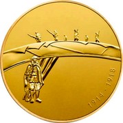 UK 1000 Pounds 100th Anniversary of the Outbreak of the First World War 2014 British Royal Mint Proof KM# 1287 1914-1918 MS coin reverse