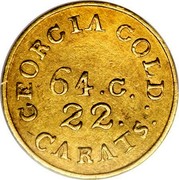 USA $2.50 18XX KM# 76.2 Christopher Bechtler (Georgia) GEORGIA GOLD : CATATS : 64. G. 22. coin obverse USA $2.50 18XX KM# 76.2 Christopher Bechtler (Georgia) GEORGIA GOLD : CATATS : 64. G. 22. coin obverse