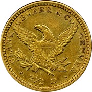 USA 2½ D 1861 KM# 64.1 Clark, Gruber & Company ∙ CLARK GRUBER & CO DENVER ∙ 2½ D coin reverse USA 2½ D 1861 KM# 64.1 Clark, Gruber & Company ∙ CLARK GRUBER & CO DENVER ∙ 2½ D coin reverse