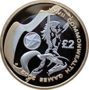 UK £2 Games in Northern Ireland 2002 British Royal Mint Proof KM# 1032 £2 XVII COMMONWEALTH GAMES 2002 MB coin reverse
