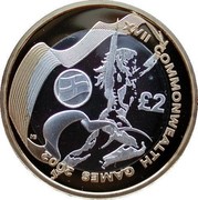 UK £2 Games in Northern Ireland 2002 British Royal Mint Proof KM# 1031 £2 XVII COMMONWEALTH GAMES 2002 MB coin reverse