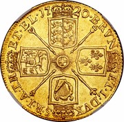 UK 2 Guineas George I 1720 KM# 554 BRVN ET ∙ L ∙ DVX S ∙ R ∙ I ∙ A ∙ TH ET ∙ EL ∙ coin reverse UK 2 Guineas George I 1720 KM# 554 BRVN ET ∙ L ∙ DVX S ∙ R ∙ I ∙ A ∙ TH ET ∙ EL ∙ coin reverse