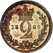 UK 2 Pence George IV 1829 Prooflike KM# 684 2 coin reverse UK 2 Pence George IV 1829 Prooflike KM# 684 2 coin reverse