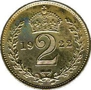 UK 2 Pence George V 1922 Prooflike KM# 812a *YE 2 AR* coin reverse UK 2 Pence George V 1922 Prooflike KM# 812a *YE 2 AR* coin reverse