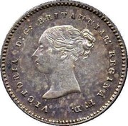 UK 2 Pence Victoria 1870 Prooflike KM# 729 VICTORIA D:G: BRITANNIAR: REGINA F:D: coin obverse UK 2 Pence Victoria 1870 Prooflike KM# 729 VICTORIA D:G: BRITANNIAR: REGINA F:D: coin obverse
