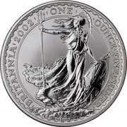 UK 2 Pounds Britannia 2002 KM# 1029 'BRITANNIA'2012' 'ONE' 'OUNCE'FINE'SILVER' NATHAN coin reverse UK 2 Pounds Britannia 2002 KM# 1029 'BRITANNIA'2012' 'ONE' 'OUNCE'FINE'SILVER' NATHAN coin reverse