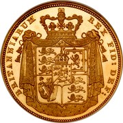 UK 2 Pounds George IV 1826 Proof KM# 701 BRITANNIARUM REX FID : DEF : coin reverse UK 2 Pounds George IV 1826 Proof KM# 701 BRITANNIARUM REX FID : DEF : coin reverse