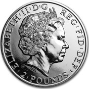 UK 2 Pounds Year of the Horse 2014 British Royal Mint Proof KM# 1281 ELIZABETH'II'D'G'REG'FID'DEF ' 2'POUNDS ' IRB coin obverse UK 2 Pounds Year of the Horse 2014 British Royal Mint Proof KM# 1281 ELIZABETH'II'D'G'REG'FID'DEF ' 2'POUNDS ' IRB coin obverse