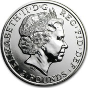 UK 2 Pounds Year of the Sheep 2015 British Royal Mint Proof KM# 1289 ELIZABETH'II'D'G'REG'FID'DEF IRB ' 2'POUNDS ' coin obverse UK 2 Pounds Year of the Sheep 2015 British Royal Mint Proof KM# 1289 ELIZABETH'II'D'G'REG'FID'DEF IRB ' 2'POUNDS ' coin obverse