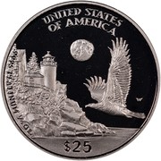 USA $25 American Eagle 1998 W Proof KM# 290 UNITED STATES OF AMERICA .9995 PLATINUM 1/4 OZ. $25 coin reverse USA $25 American Eagle 1998 W Proof KM# 290 UNITED STATES OF AMERICA .9995 PLATINUM 1/4 OZ. $25 coin reverse