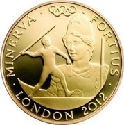 UK 25 Pounds London 2012, Minerva 2012 Proof KM# 1221 MINERVA FORTIUS LONDON 2012 coin reverse