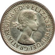UK 3 Pence Elizabeth II 1970 British Royal Mint Prooflike, Edge -Reeded KM# 901 + ELIZABETH∙II∙DEI∙GRATIA∙REGINA∙F:D: coin obverse UK 3 Pence Elizabeth II 1970 British Royal Mint Prooflike, Edge -Reeded KM# 901 + ELIZABETH∙II∙DEI∙GRATIA∙REGINA∙F:D: coin obverse
