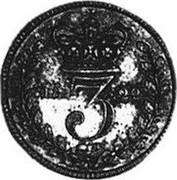 UK 3 Pence George IV 1822 Prooflike KM# 685.1 3 coin reverse