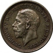 UK 3 Pence George V 1934 Prooflike KM# 827 GEORGIVS V D.G: BRITT: OMN: REX F.D. IND:IMP: B.M. coin obverse UK 3 Pence George V 1934 Prooflike KM# 827 GEORGIVS V D.G: BRITT: OMN: REX F.D. IND:IMP: B.M. coin obverse