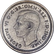 UK 3 Pence George VI 1937 Prooflike KM# 850 GEORGIVS VI D:G:BR:OMN:REX F:D:IND:IMP. HP coin obverse UK 3 Pence George VI 1937 Prooflike KM# 850 GEORGIVS VI D:G:BR:OMN:REX F:D:IND:IMP. HP coin obverse