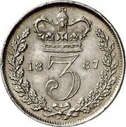 UK 3 Pence Victoria 1887 KM# 730 3 coin reverse UK 3 Pence Victoria 1887 KM# 730 3 coin reverse