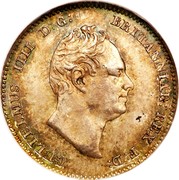 UK 3 Pence William IV 1834 Prooflike KM# 710 GULIELMUS IIII D:G: BRITANNIAR: REX F:D: coin obverse UK 3 Pence William IV 1834 Prooflike KM# 710 GULIELMUS IIII D:G: BRITANNIAR: REX F:D: coin obverse