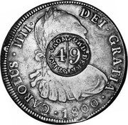 UK 4/9 (4 Shilling 9 Pence) Cromford Derbyshire ND KM# 643 CAROLUS IIII DEI GRATIA 1800 CROMFORD DERBYSHIRE 4/9 coin obverse UK 4/9 (4 Shilling 9 Pence) Cromford Derbyshire ND KM# 643 CAROLUS IIII DEI GRATIA 1800 CROMFORD DERBYSHIRE 4/9 coin obverse