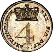 UK 4 Pence Groat 1820 KM# 671 BRITANNIARUM REX FID: DEF: * 4 coin reverse UK 4 Pence Groat 1820 KM# 671 BRITANNIARUM REX FID: DEF: * 4 coin reverse